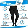thumbnail image 3 of Made in USA - Extra Wide Womens Compression Tights 20-30mmHg - Black, 5XL, 3 of 12
