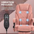 thumbnail image 3 of Chaise de Bureau de Massage en Velours Rose avec Repose-Pieds - Chaise d'Ordinateur Inclinable, Hauteur Réglable, Conception Ergonomique pour la Maison et le Bureau (28.3 x 26.5 x 46.8 Po), 3 of 7
