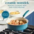 thumbnail image 3 of Rachael Ray Cucina Ceramic Nonstick Saute Pan with Lid, 3-Quart, Marine Blue, 3 of 5