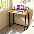 thumbnail image 4 of Costway Folding Computer Desk No Assembly Study Writing Table for Small Spaces Walnut, 4 of 11