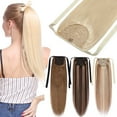 thumbnail image 1 of Benehair Ponytail 100% Remy Human Hair Extensions Clip In Drawstring Ribbon Tie Up One Piece Pony Tail Women Thick Brown, 1 of 10