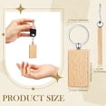 thumbnail image 3 of 100Pieces Wooden Keychain Blanks Bulk Rectangle Wood Engraving Unfinished Key Ring Tag A, 3 of 7