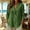 Green, variant on Cotton Linen Tops for Women Lapel Collar V Neck 3/4 Sleeve Shirts Summer Casual Loose Fit Lightweight Gauze Blouses