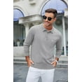 thumbnail image 4 of COOFANDY Knit Polo for Men Long Sleeve Collared Sweater Polo Business Casual Polos with Pocket, 4 of 8