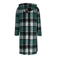 thumbnail image 6 of cocolona Womens Plaid Trench Coat Long Sleeve Casual Oversized Hooded Shacket Winter Button Front Cardigan Coats with Pockets, 6 of 7