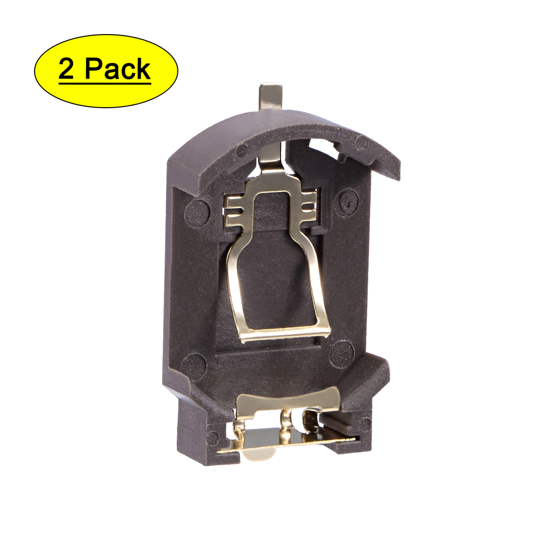 2 Pcs CR2032 Horizontal Coin Button Battery Holder Brown Container Case