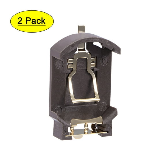 2 Pcs CR2032 Horizontal Coin Button Battery Holder Brown Container Case