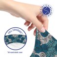 thumbnail image 5 of Botanical Office Chair Slipcover, Doodle Style with Streaks Blooming, Protective Stretch Decorative Fabric Cover, Standard Size, Petrol Blue Pale Taupe, by Ambesonne, 5 of 5