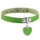 thumbnail image 1 of Collar Gargantilla Qarigey PU Cuero Corazón Cerradura Colgante Llave Verde 40 cm Ajustable, 1 of 6