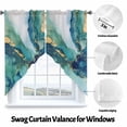 thumbnail image 3 of Turquoise Marble Swag Kitchen Curtain Valances, Abstracts Green Gold Gradient Stone Texture Rod Pocket Curtains Window Treatment Decor Valances for Bedroom Bathroom, 2 Panels 36 x 45 Inch, 3 of 9