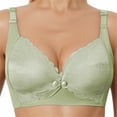 thumbnail image 2 of AINIYS Cotton Lace Trim Lift and Support Push-Up Bra Secure Fit Bra for Women Breathable Everyday Bras Front Clousure Cleavage Bra Bralette Maternity Nursing Bra Anti-Sagging Bra Green 75, 2 of 4
