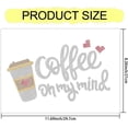 thumbnail image 2 of Coffee Rhinestone Iron on Hotfix Transfer Coffee Cup Love Heart Pattern 11.7 x 8.3 inches Sparkle Decal Sticker for Clothing, 2 of 9