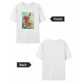 thumbnail image 6 of T Shirts for Women Short Sleeve Cotton Crewneck T-Shirt, Lily Flower Plant Tee Tops Casual Basic T-Shirts, XS-5XL White S, 6 of 7