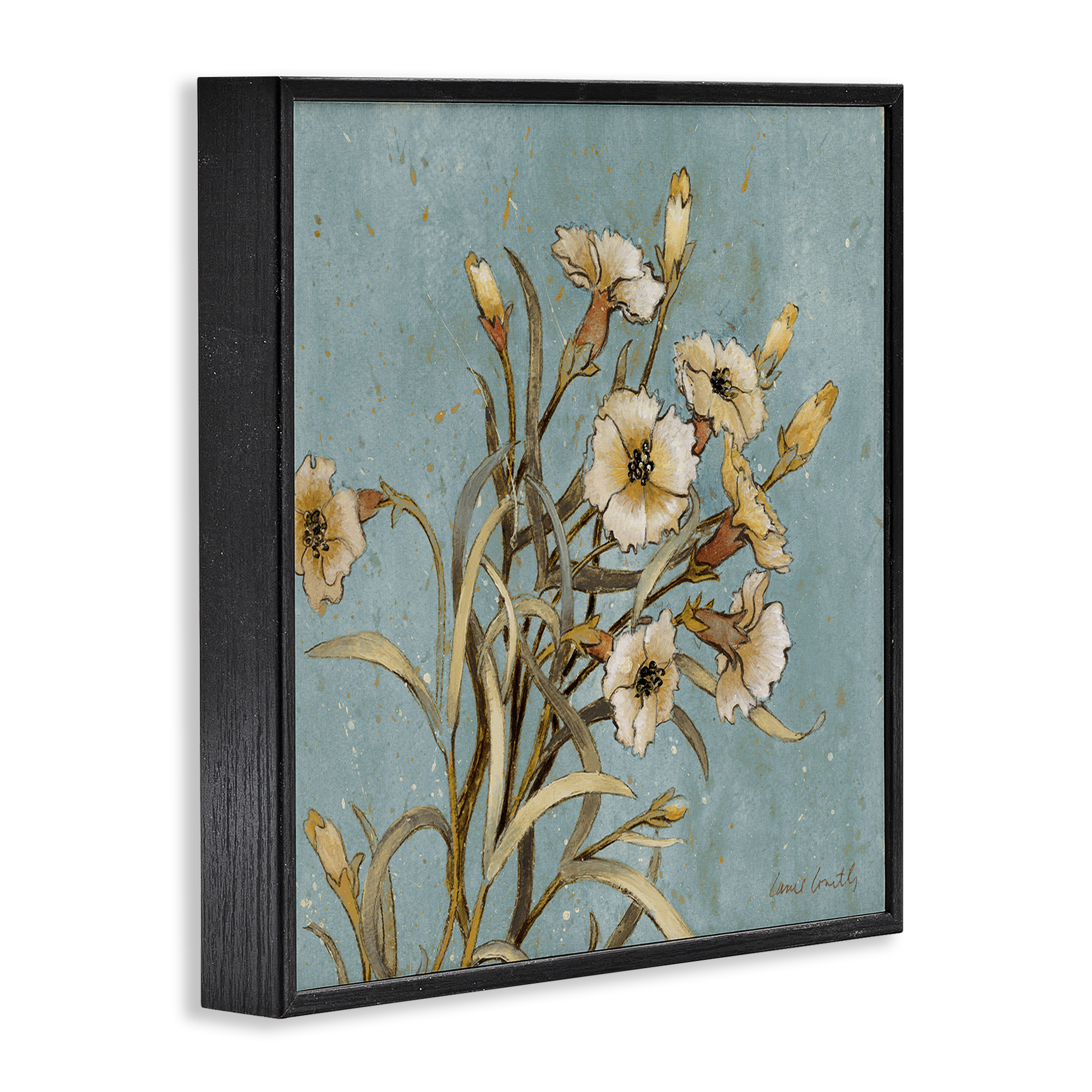 Stupell Industries Natural Blooming Buds Botanical & Floral Painting Black Framed Art Print Wall Art, 17 x 17