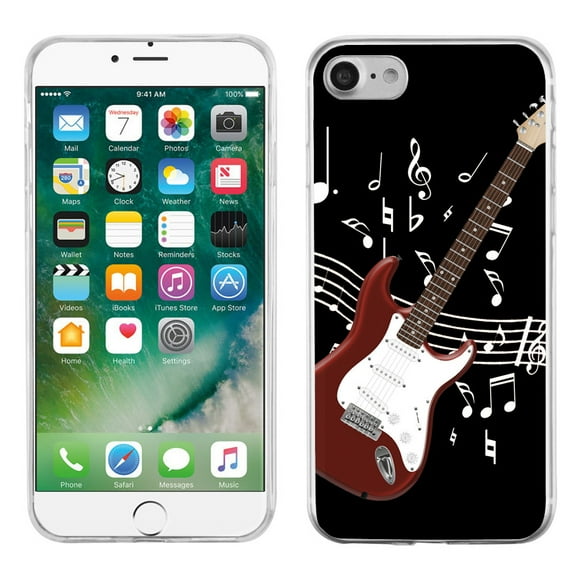 Slim-Fit Case for Apple iPhone 8, OneToughShield ® Premium TPU Gel Phone Case - Guitar Red