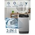 thumbnail image 3 of Krib Bling Full Automatic Washing Machine with LED Display, 17.7 lbs Portable Washer with Drain Pump, 10 Washing Programs & 8 Water Levels, Ideal for Camping, Apartment, Dorm, Grey, 3 of 8