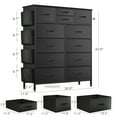 thumbnail image 6 of GIKPAL 12 Fabric Drawer Dresser for Bedroom Chest of Drawers with Wooden Top, Black, 6 of 8
