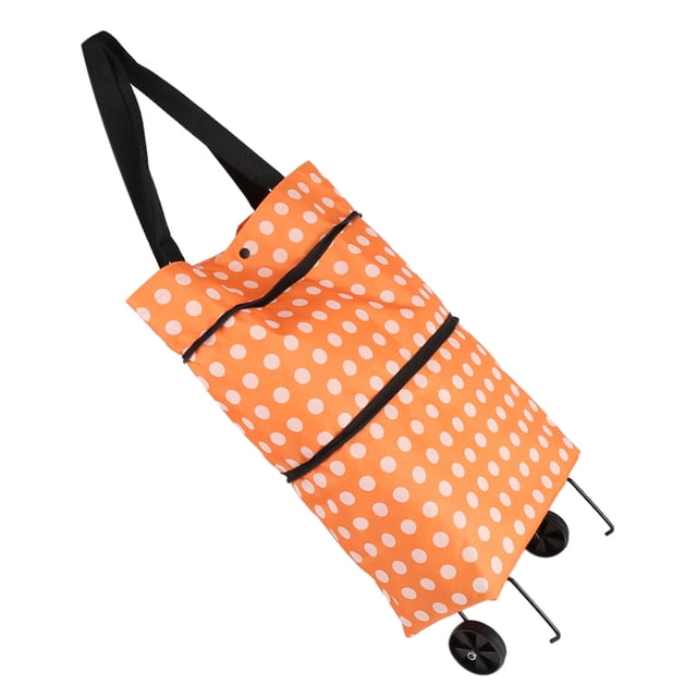 Samfox Sac de Courses à Roulettes Pliable en Tissu Oxford (Orange)