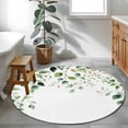 thumbnail image 3 of Eucalyptus Leaf Round Rugs for Living Room 3ft Country Green Plant Farm Non Slip Circle Rug Washable Low-Profile Indoor Carpet for Bedroom, Dining Room, Bathroom, 3 of 9