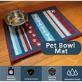 thumbnail image 2 of Cute Dog Food and Water Bowl Mat Feeding Placemat for Pet Bowls (Stripes), 2 of 8
