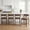Brown-Pu, variant on Dayalane Modern Farmhouse Bar Stools Set of 2, 26”Counter Height Bar Stools with Slatted Back, PU Leather Upholstered & Solid Wood Legs Barstools for Kitchen Island Dining Rooms and Home Bars, Brown