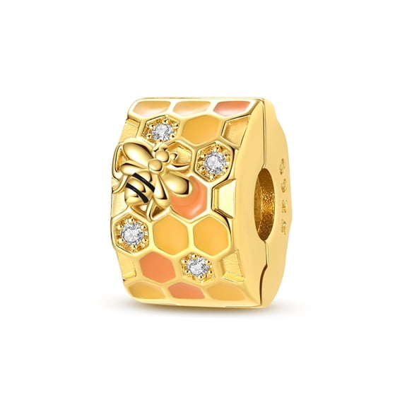 Honeycomb Bee Charm, Compatible with Most Bracelet, Charm for Bracelet