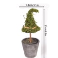 thumbnail image 2 of Moss Witch Hat Potted Decor – 8.3 Inch Mini Green Witch Hat with Plastic Cement Look Pot, Halloween Tabletop Ornament with Wood Stick, Rustic Witch Hat Decoration for Garden, Shelf, Party, Home, 2 of 2