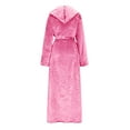 thumbnail image 5 of 2025 Plush Robes for Women with Eye Mask Warm Fleece Hooded Bathrobe Super Soft Long Spa Robe with Pockets, 5 of 8