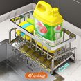 thumbnail image 5 of Estante de drenaje para fregadero de cocina, organizador de acero inoxidable, estante para fregadero autodrenante, soporte para esponja y jabón, toallero, cesta de filtro, 5 of 5