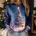 thumbnail image 6 of Futezty Women Christmas Tree Sweatshirt 3D Print Graphic Xmas Sweaters Crewneck Long Sleeve Shirt Pullover, 6 of 7