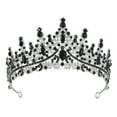 thumbnail image 4 of Women's Sparkling Rhinestone Crown Headband, Elegant Tiara for Birthday Wedding Party Accessory, Bridal Tiara for Women and Birthday Crown for Women - Black, 4 of 4