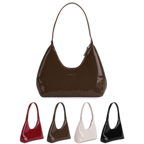 LAVA Women's Hobo Shoulder Bags Top Handle Handbag Zipper Purses Crescent Underarm Bag (Coffee)