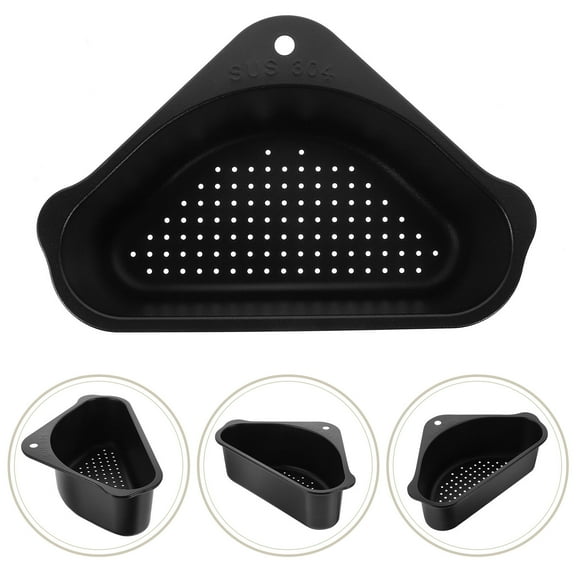 Stainless Steel Kitchen Sink Strainer with Triangle Shape for Home Use Black 7.8x3.9 Inches