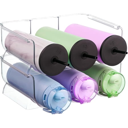 MAYLISACC 2 pack water bottle organizer  Stackable Bottle Organizer for Wine and Water water bottle storage rack for Kitchen Countertops  Table Top  Pantry