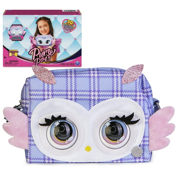 Purse Pets, Print Perfect Hoot Couture Owl, Interactive Pet Toy and Shoulder Bag with over 30 Sounds & Reactions, Christmas Gifts, Kids Toys for Girls