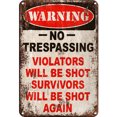 thumbnail image 1 of Placa de Metal Vintage de hierro, palabra de advertencia, pintura Rectangular, Arte de la pared Decor20x30cm, 1 of 9