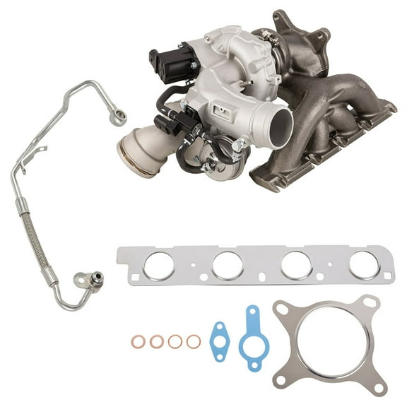 Turbocharger w/ Turbo Gaskets & Oil Feed Line For VW Tiguan Jetta GLI Golf GTI Passat CC Beetle Eos Audi A3 Q3 2.0T CCTA - BuyAutoParts