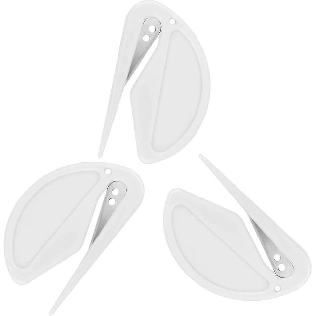 3 Pieces Letter Opener, Efficient Plastic Envelope Opener Mail Opener with Sharp Edges Envelope Cutter(White)