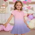 thumbnail image 2 of Little Girls Pique Polo Short Sleeve Pleated Skirt Dress Back to School Uniform Summer Casual Flowy Dresses, 2 of 5
