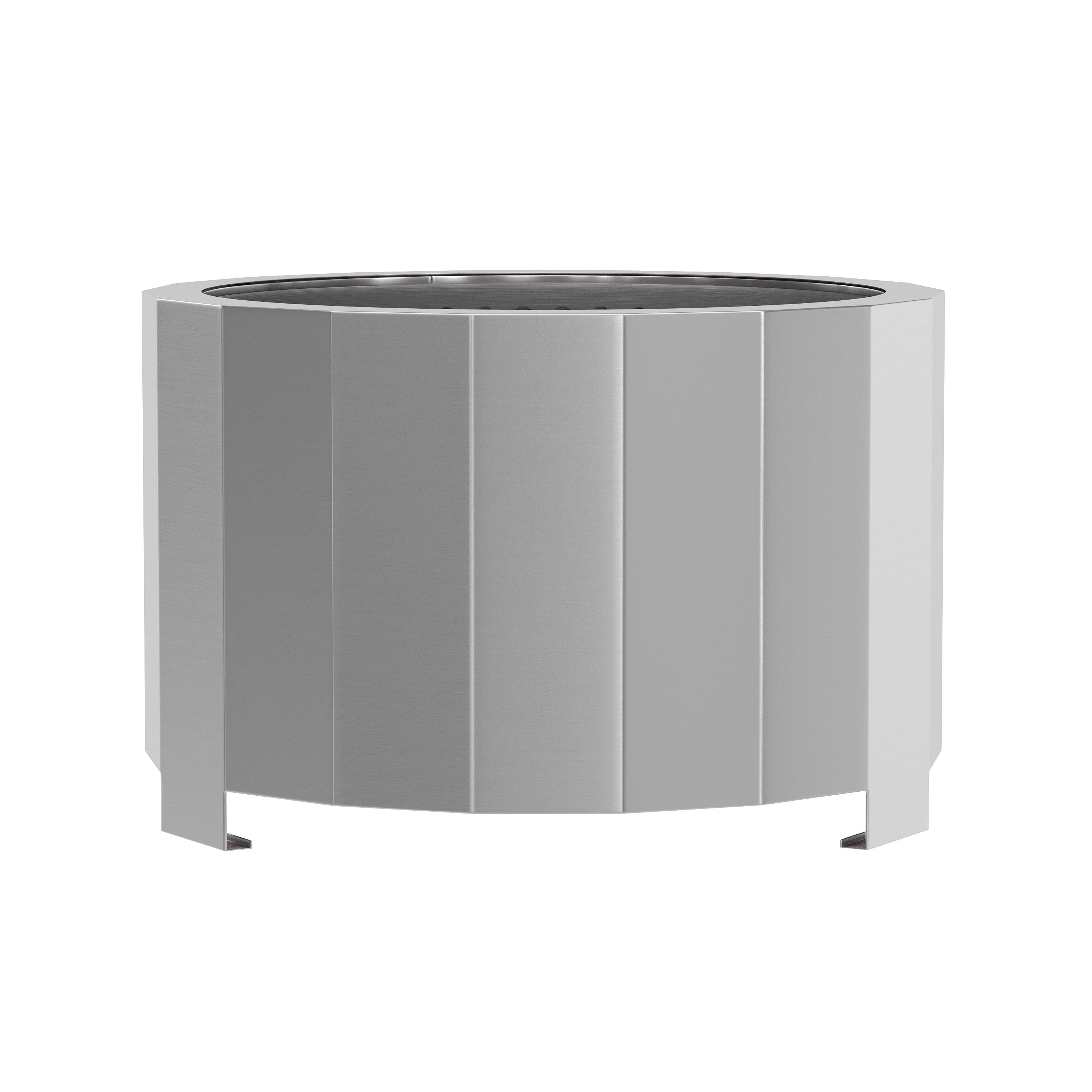 BizChair Commercial Grade 27 inch Smokeless Outdoor Firepit, Natural Wood Burning Portable Fire Pit With Waterproof Cover, Stainless Steel
