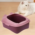 thumbnail image 4 of Cat with High Side Anti-Splashing Cat Toilet Semi-Enclosed Litter Pan Prevent Sand Leakage Easy to Clean for Indoor Kitty Pink, 4 of 7