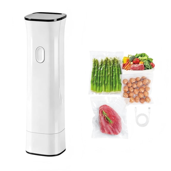 Compact Vacuum Sealer for Food, 60KPa Handheld Saver Vacuum Sealer Machine with 5 Reusable Bags for Preservation & Fresh,White