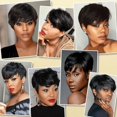 thumbnail image 4 of SUCS Short Pixie Cut Wigs for Black Women Synthetic Heat Resistant Fiber African American Black Short Bob Wig, 4 of 10