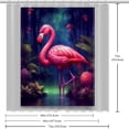 thumbnail image 6 of Flamingo Waterproof Shower Curtain Set with Hooks - Printed Bathroom Decoration - 3 Piece Curtain Set, 6 of 6