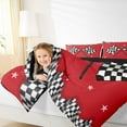 thumbnail image 4 of Homewish Raceing Flag Queen Comforter Set,Classic Checkerboard Bedding Sets,Red White Black Bedding Comforter Set For Boys Kids,Microfiber Bedroom Decor Reversible,3-Piece, 4 of 8