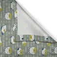 thumbnail image 3 of Ambesonne Cartoon Kitchen Curtains, Doodle House Pets, 55"x39", Sage Green Blue, 3 of 3