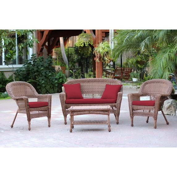 Jeco 4 Piece Wicker Conversation Set