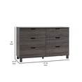 thumbnail image 5 of Dresser with 6 Drawers and Cut Out Pulls, Distressed Gray, 5 of 5