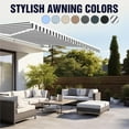 thumbnail image 5 of ALEKO 16 x 10 ft Grey White Striped Motorized Retractable Patio Awning, 5 of 13