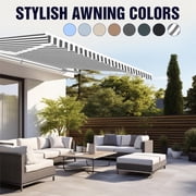ALEKO 12 x 10 Grey Retractable Motorized Patio Awning Sunshade